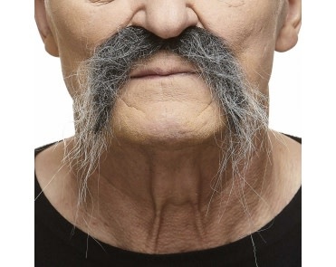 Fu Manchu Mustache- Grey
