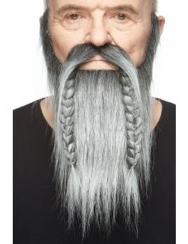 Viking Mustache with Beard- Grey