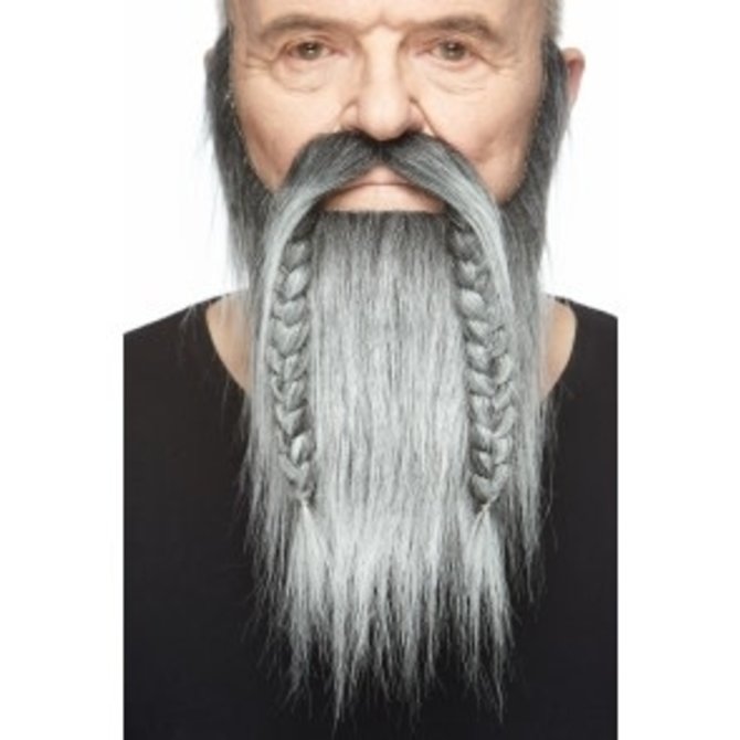 Viking Mustache with Beard- Grey