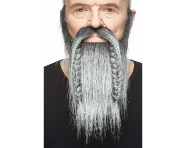 Viking Mustache with Beard- Grey