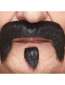 The Zappa Mustache with Beard- Black