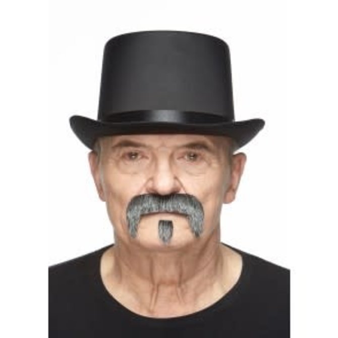 The Zappa Mustache with Beard- Grey
