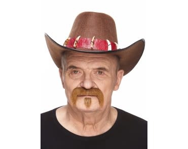 The Zappa Mustache with Beard- Light Brown