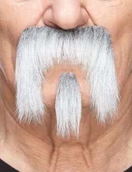 The Winnfield Mustache with Goatee- White