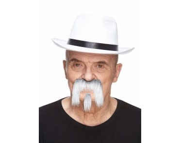 The Winnfield Mustache with Goatee- White