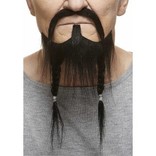 Braided Pirate Mustache with Beard- Black