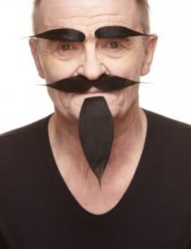 Russian Mustache with Beard and Eyebrows- Black