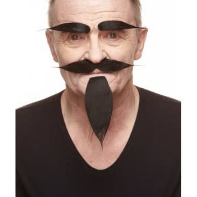 Russian Mustache with Beard and Eyebrows- Black