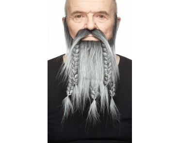Viking Mustache with Beard- Grey