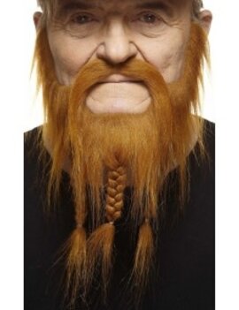Braided Captain Mustache with Beard- Red