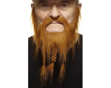 Braided Captain Mustache with Beard- Red