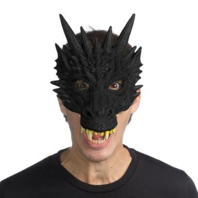 SuperSoft Fantasy Dragon Mask- Black