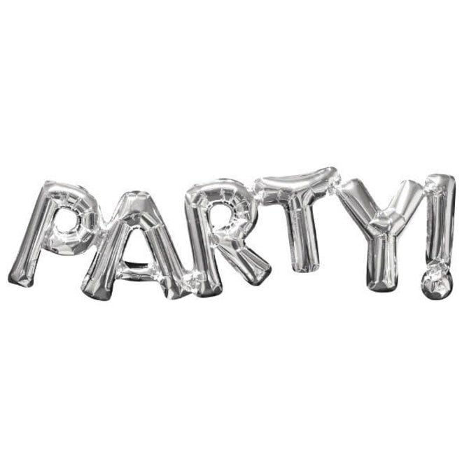Balloon Air-Filled Phrase "Party" - Silver