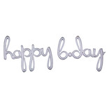 Balloon Script Phrase "Happy Bday" - Holographic