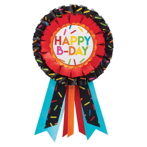 Happy B-Day Ribbon Button