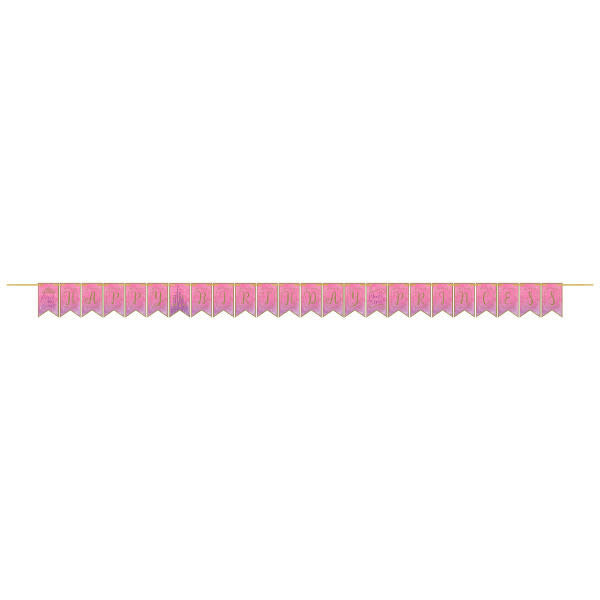 ©Disney Princess Pennant Banner -15' Long, 24 Pennants, 7"H
