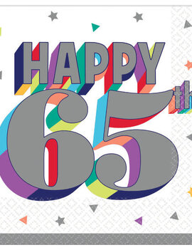 Here's To 65 Beverage Napkins -16ct