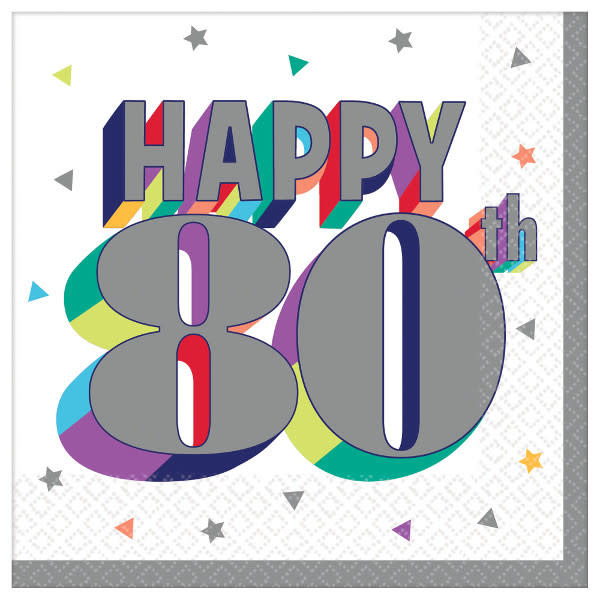Here's To 80 Beverage Napkins -16ct