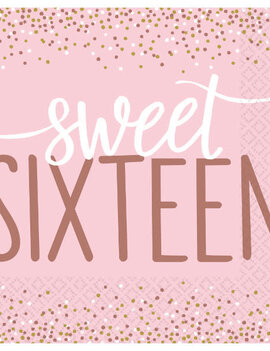 Sixteen Blush Luncheon Napkins -16ct