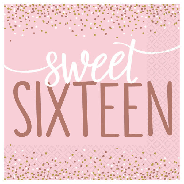 Sixteen Blush Luncheon Napkins -16ct