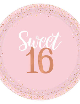 Blush Sixteen Foil Plates, 10 1/2" -8ct