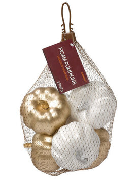 Bag Of Mini Pumpkins - Metallic Mix -6ct -3" x 2 1/2" each Bag Of Mini Pumpkins - Metallic Mix -6ct -3" x 2 1/2" each