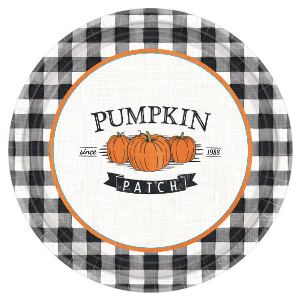 Harvest Market Round Plates, 9" -8ct