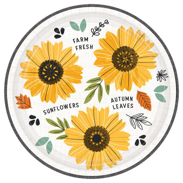 Harvest Market Round Plates, 7" -8ct