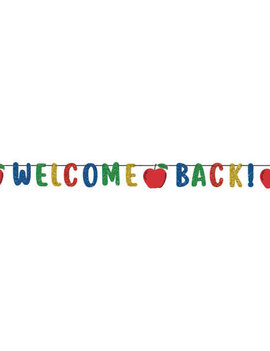 Welcome Back Ribbon Banner w/ Glitter Paper Letters