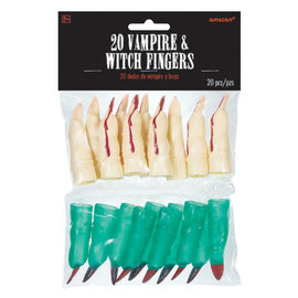 Witch and Vampire Plastic Finger -20ct
