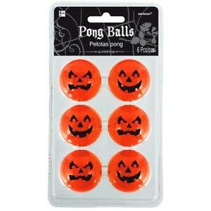 Jack-O-Lantern Pong Ball, 6ct