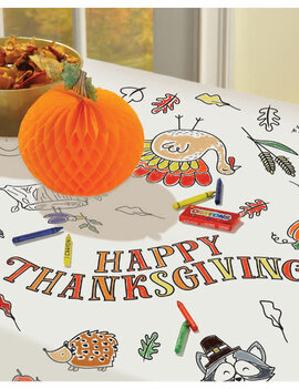 Thanksgiving Color-In Paper Tablecloth