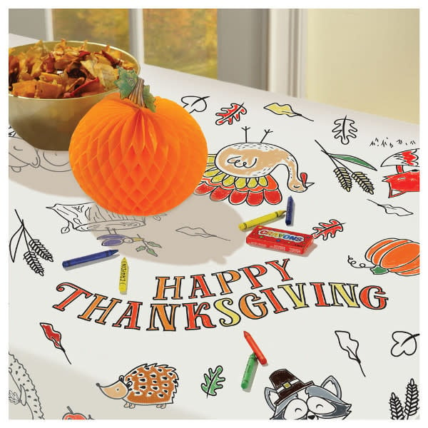 Thanksgiving Color-In Paper Tablecloth - POP! Party Supply