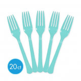 Robin's Egg Blue Premium Heavy Weight Plastic Forks 20ct