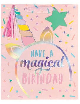 Unicorn Birthday Large Bag w/Gift Tag