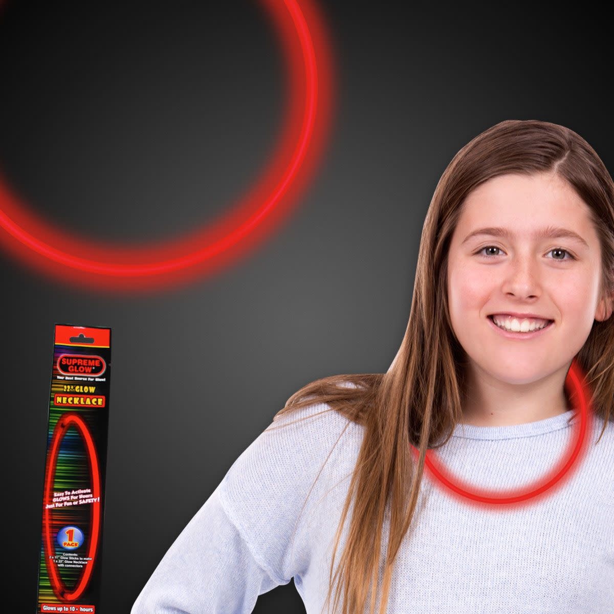 22" Glow Necklace- Red