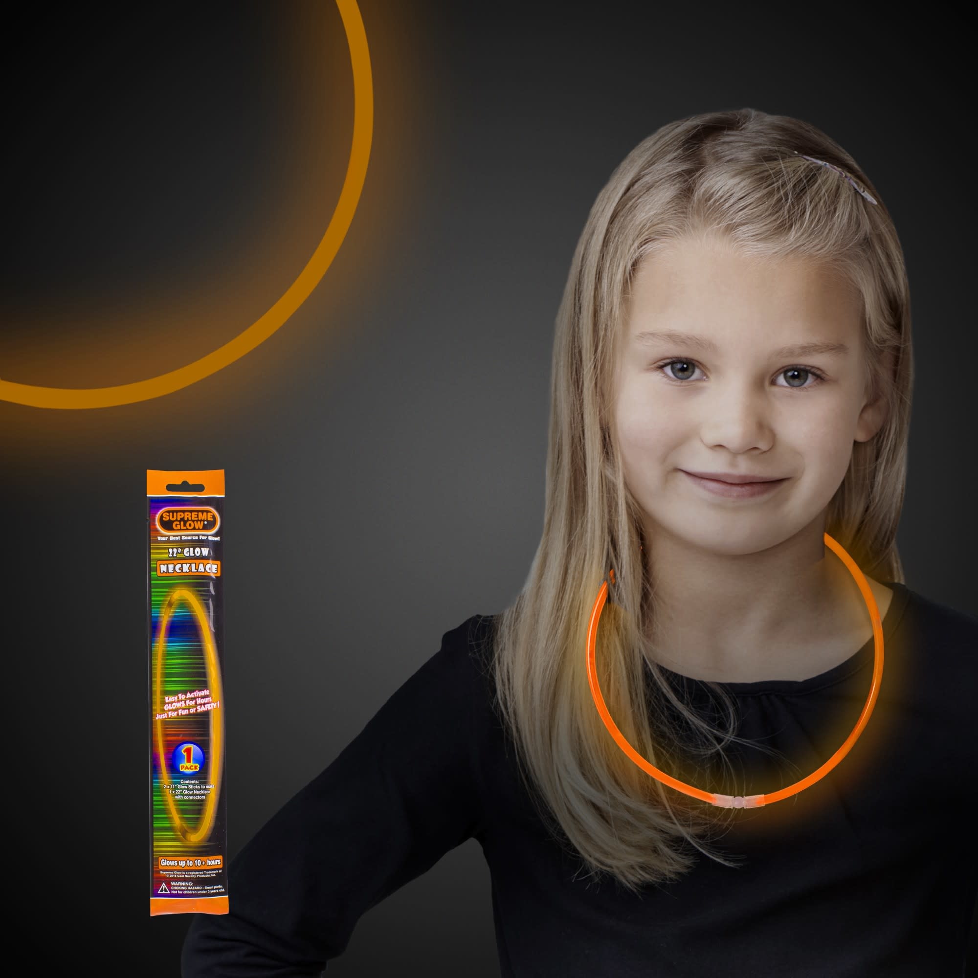 22" Glow Necklace- Orange