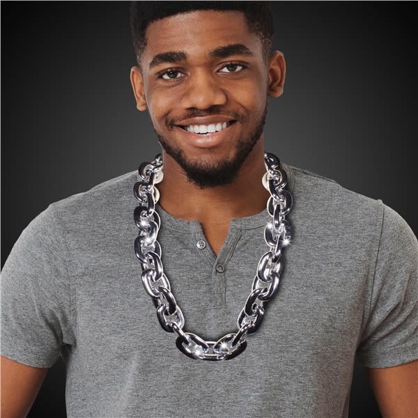 Metallic Silver 36 Link Light Up Chain Necklace