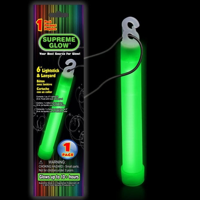 6" Supreme Glow Stick- Green