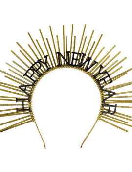 Happy New Year Spike Headpiece - Black and Gold