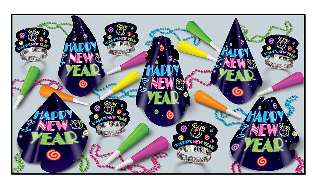 Neon Brite NYE Party Assortment for 10
