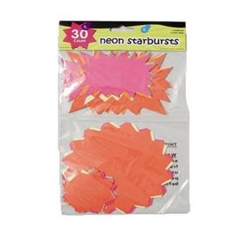 Paper Starbursts, Neon 5 Sizes, 30ct