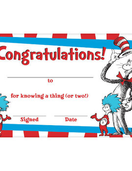 Cat In The Hat Certificates, 36ct