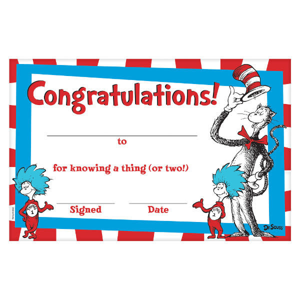 Cat In The Hat Certificates, 36ct