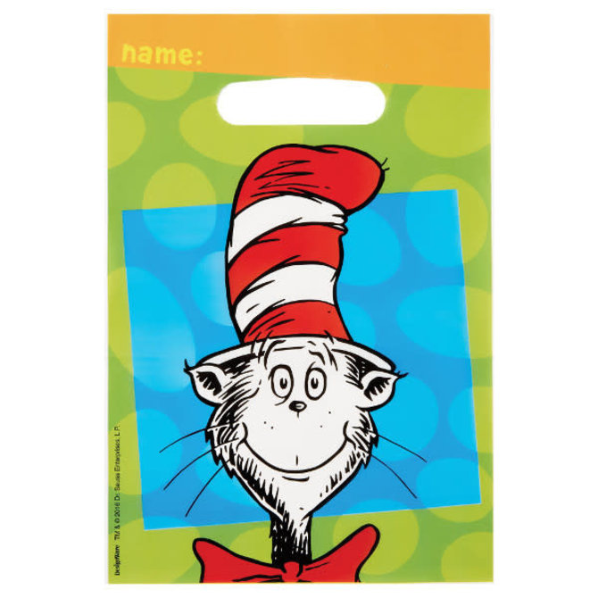 Cat In The Hat Folded Loot Bag, 8ct