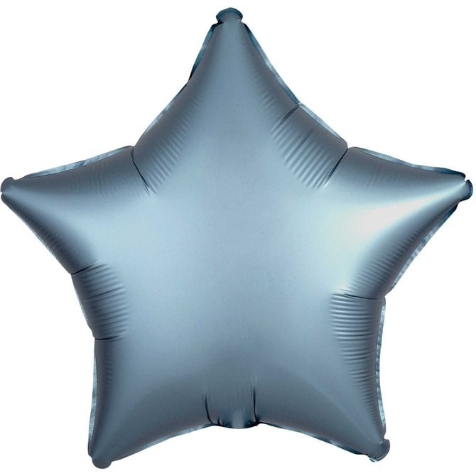Chrome Blue Star Foil Balloon, 19"