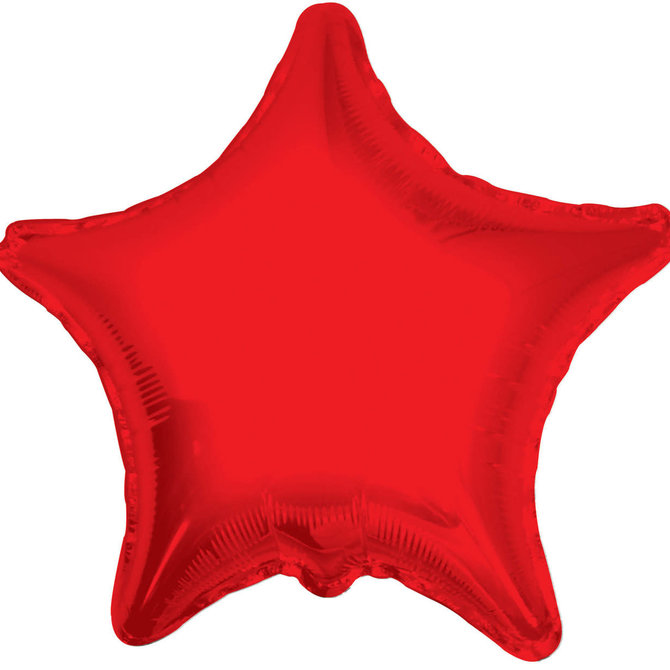 Chrome Red Star Foil Balloon, 19"