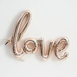 Foil Balloon Script Phrase "Love"- Rose Gold