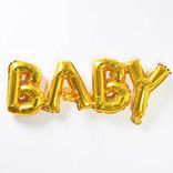 Foil Balloon Script Phrase "Baby"- Gold
