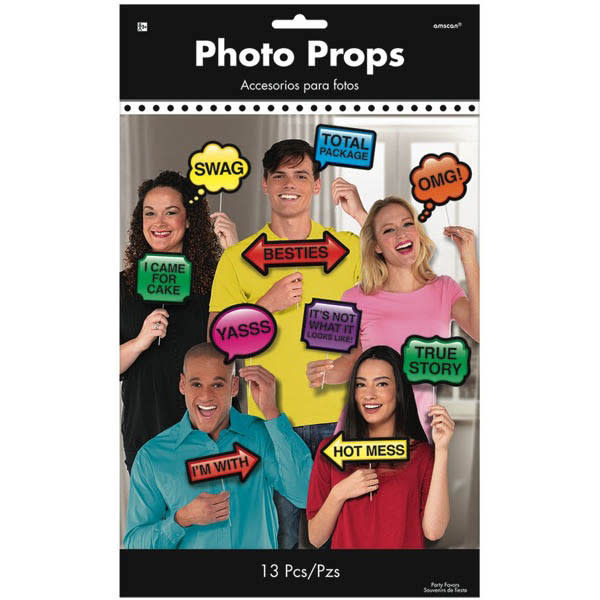 Photo Booth Photo Props - Trendy Phrases -13ct